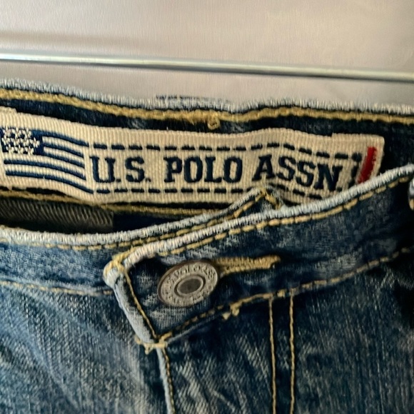 US Polo Assn: Men's Blue Baggy Denim Shorts- 33 - Picture 2 of 10